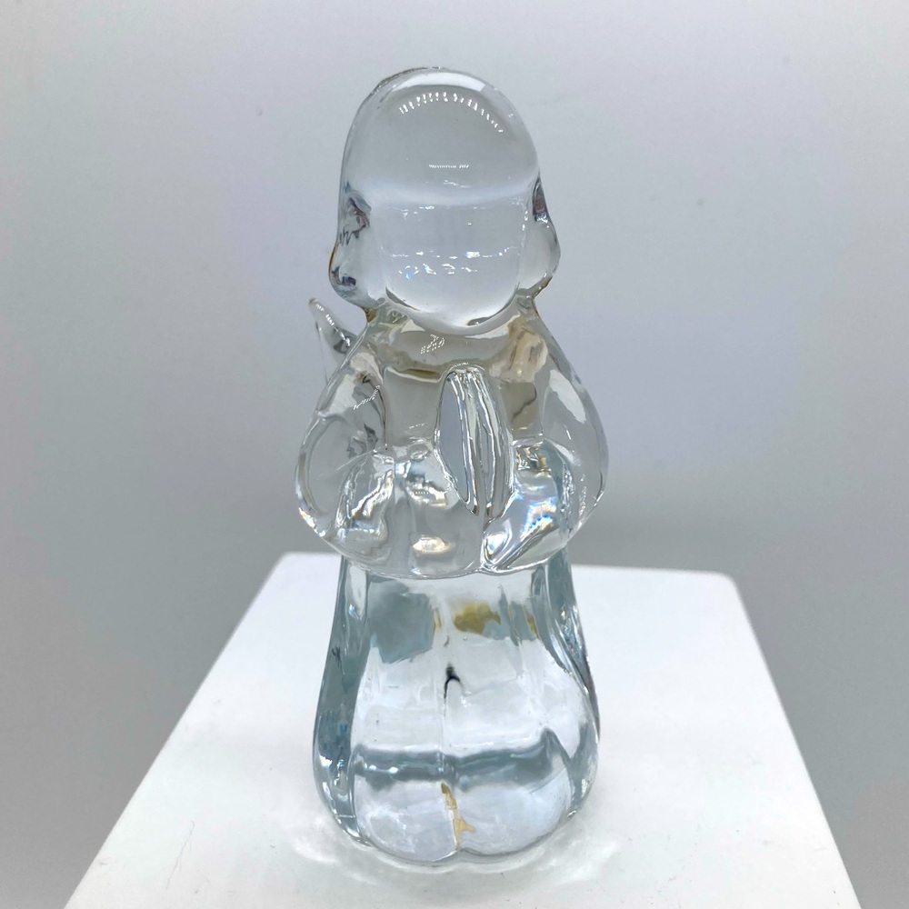 Clear Glass Angel Praying Hands R. O. C. Made in Taiwan